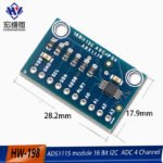 Módulo ADS1115 I2C de 16 bits, placa de desarrollo ADC de precisión de 4 canales, amplificador de ganancia profesional de 2,0 V a 5,5 V para Arduino